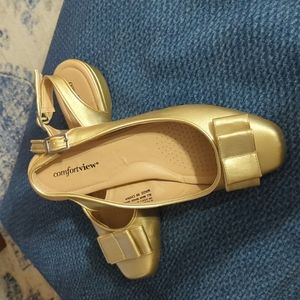 🔥Gold sling back flats 9ww